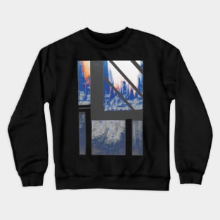 Blue Cityscape early morning Crewneck Sweatshirt